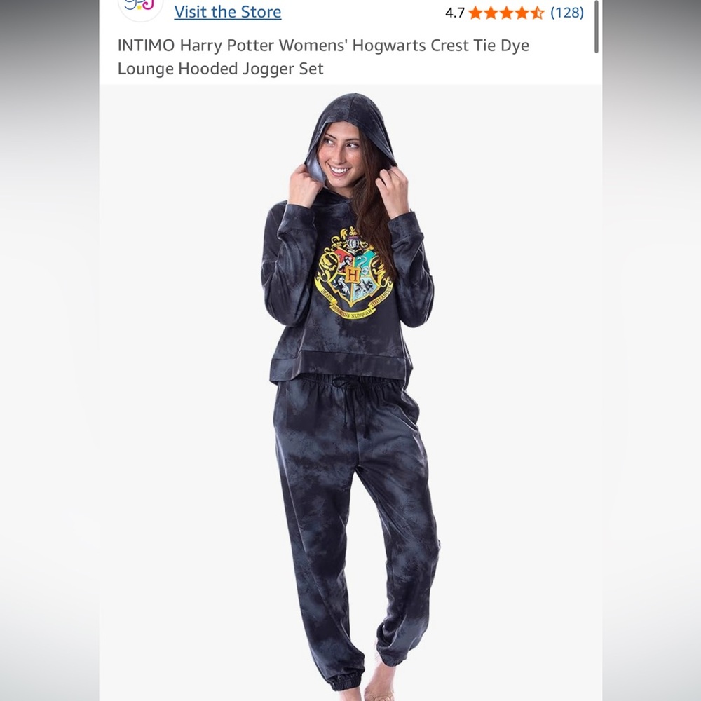 NWOT Harry Potter Hogwarts Crest Tie Dye Lounge Hooded Jogger Set